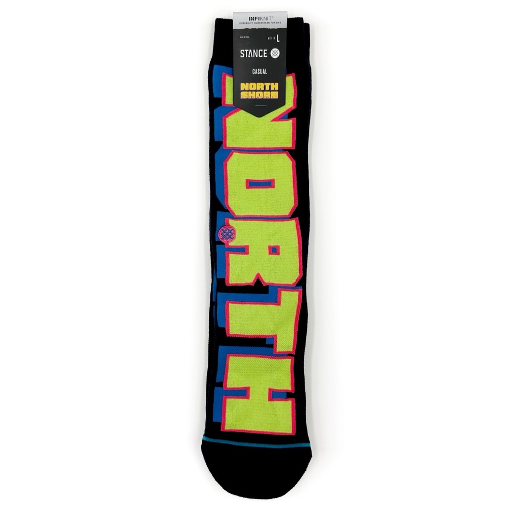 Stance North Shore So Haole Crew Socks Mens Large 80s Surf Movie Retro Neon Gift